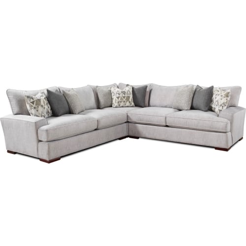 Sectional Sofa in Alton Silver Grey Fabric